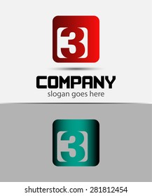 Number three 3 logo symbol  