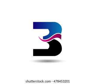 Number three 3 logo symbol design template elements
