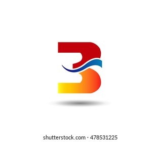 Number three 3 logo symbol design template elements
