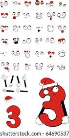 number three cartoon in vector format very easy to edit