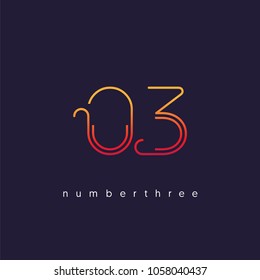 Number three, Digit 3 Logo Icon vector template.