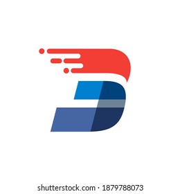 Number three fast speed motion logo. Oblique font with red line for sportswear labels, delivery poster, racing identity, taxi cards etc.