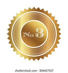 Number three gold seal