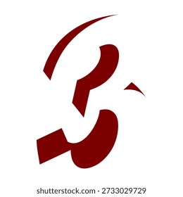 number three icon vector logo