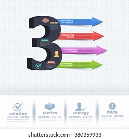 Number Three Infographics Design and Web Elements
