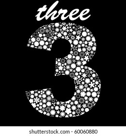 TRES. Ilustración vectorial floral.