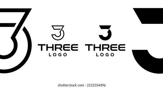 The number three logo is geometric and simple in black.