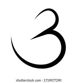 number three logo icon design