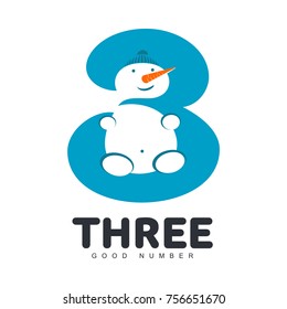 Number three logo templates. Full color graphic number three logo templates, corporate identity, vector illustrations isolated on white background.
