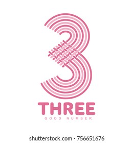 Number three logo templates. Full color graphic number three logo templates, corporate identity, vector illustrations isolated on white background.