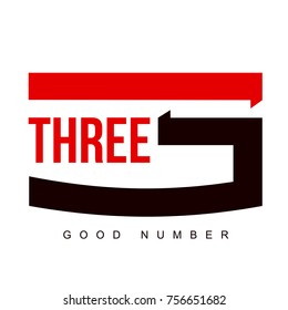 Number three logo templates. Full color graphic number three logo templates, corporate identity, vector illustrations isolated on white background.