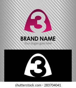 Number three logo.Logo 3 vector template

