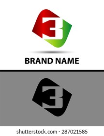 Number three logo.Logo 3 vector template
