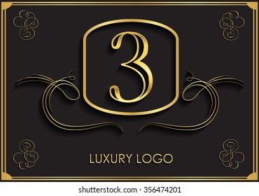 Number three logo.Logo 3 vector template.