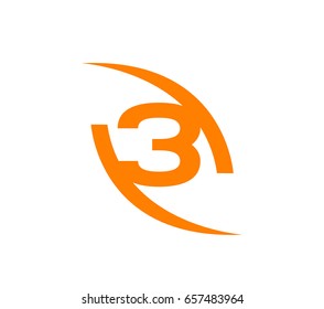 Number three logo.Logo 3 vector template
