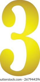 A number three made of colorful vector splashes and a yellow sun-like sphere for a sports logo design