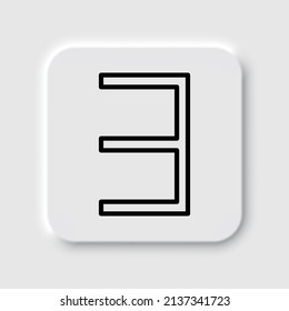 Number three, numeral simple icon vector. Flat desing. Neumorphism design.ai