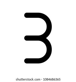 Number three, numeral, simple letter