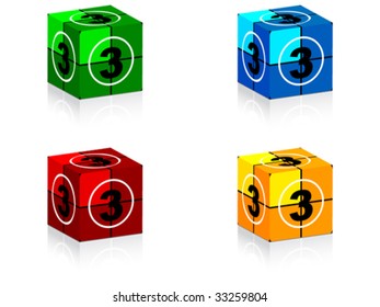 number three on box vector illustration