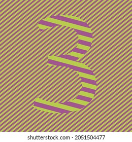Number three signs vector images.