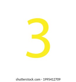 NUMBER THREE SIMPLE CLIP ART VECTOR