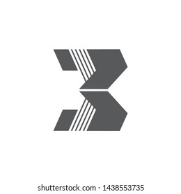 number three stripes geometric logo vector