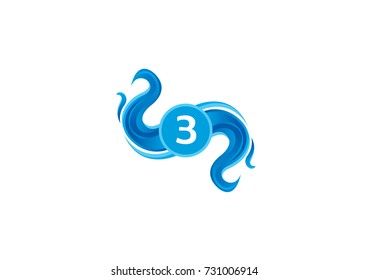number three and water