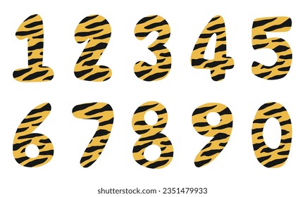 number tiger pattern paint drawing