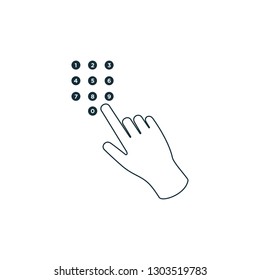 Number Touch Finger icon symbol