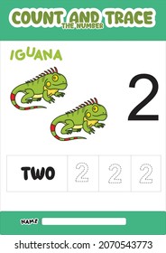 number trace and color iguana number 2