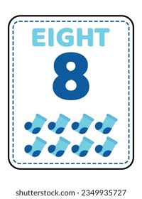 number tracing flashcard. Learning numbers for kids.