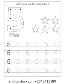Number Tracing, Math workbook for kids