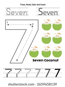 Number Tracing Worksheet 1 to 10 – Printable Counting and Handwriting Practice for Kids.