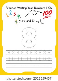 number tracing worksheet for kids