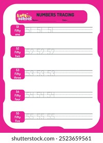 number tracing worksheet for kids