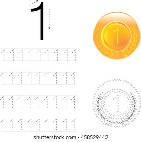 Number Tracing Worksheet one,1
