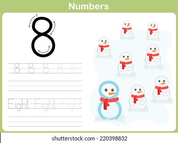 Number Tracing Worksheet: Writing 0-9 