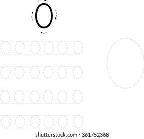 number tracing worksheet zero 0 stock vector royalty free 361752368 shutterstock