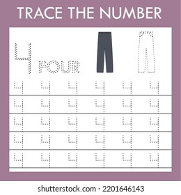  Number training write and count numbers. Exercises handwriting practice
