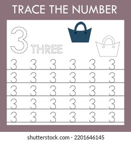  Number training write and count numbers. Exercises handwriting practice