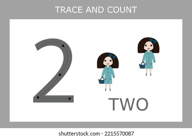  Number training write and count numbers. Exercises handwriting practice