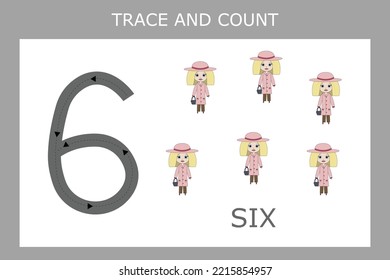  Number training write and count numbers. Exercises handwriting practice