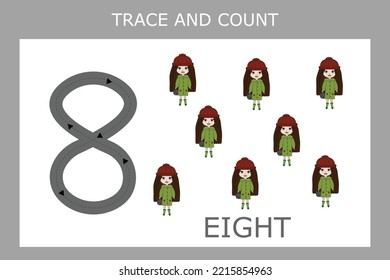  Number training write and count numbers. Exercises handwriting practice