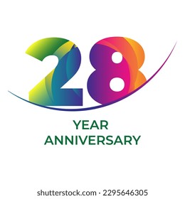 number twenty eight 28th year anniversary logo
