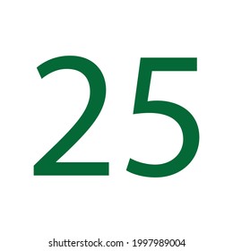 ZAHL 25 EINFACHER CLIP ART VEKTOR