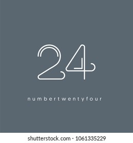 Number Twenty four, Digit 24 Logo Icon vector template.

