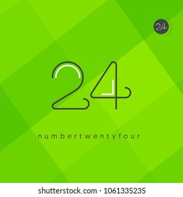 Number Twenty four, Digit 24 Logo Icon vector template.

