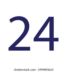 NUMBER TWENTY FOUR SIMPLE CLIP ART VECTOR