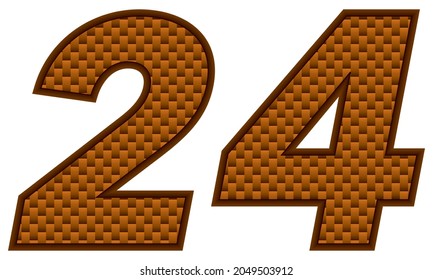 Ilustración De Veinticuatro Vectores. Naranja Número 24 Aislado En Fondo Blanco
