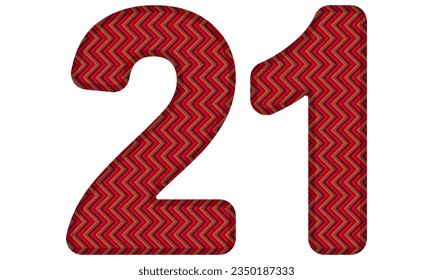 Number Twenty One With Abstract Geometric Pattern. Number 21 Isolated On A White Background - Powered by Shutterstock - Get 15% off with code: PIKWIZARD15